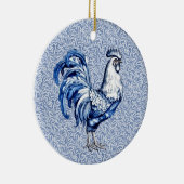 Extravagantes Delft-Blau-Weiß-Roster-Huhn Keramik Ornament (Rechts)