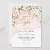 Extravagantes Drehbuch Rosen sagte sie ja Verlobun Einladung (Vorderseite)