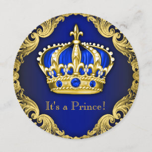 Extravagantes Duschen-Blau Prinz-Baby Einladung