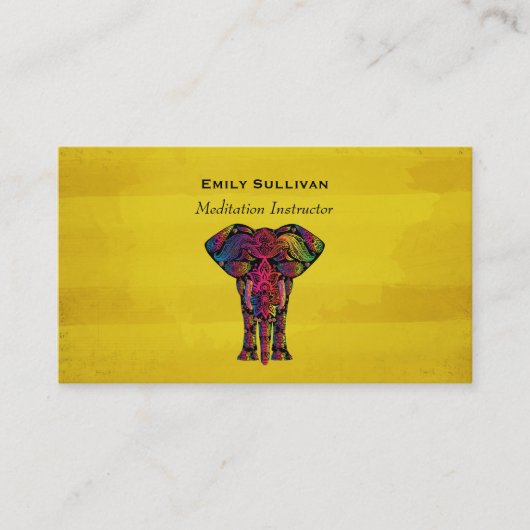 Extravagantes Elefantendesign fette, helle Farben Visitenkarte (Vorderseite)