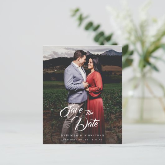 Extravagantes elegantes Foto Save the Date (Stehend Vorderseite)