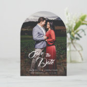 Extravagantes elegantes Foto Save the Date Arc Einladung (Stehend Vorderseite)
