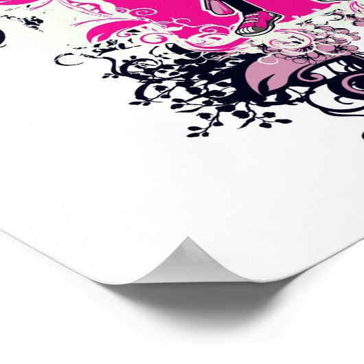 extravagantes Emo-Girl-Kind mit Wirbel mit Knochen Poster (Ecke)