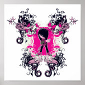 extravagantes Emo-Girl-Kind mit Wirbel mit Knochen Poster (Vorne)