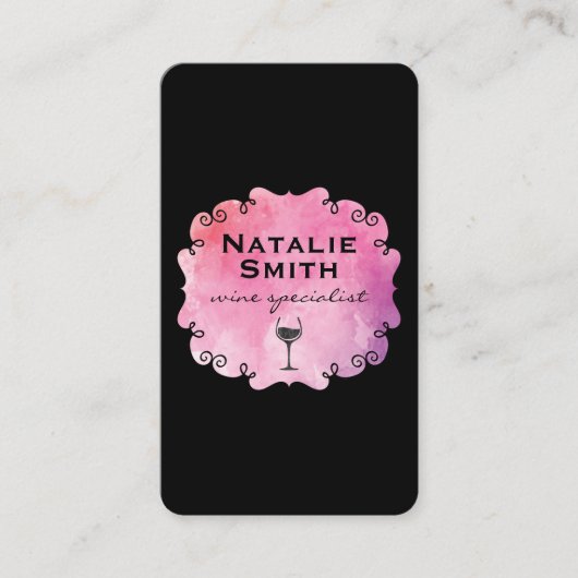 Extravagantes Etikett Wein mit Weinstock Visitenkarte (Vorderseite)