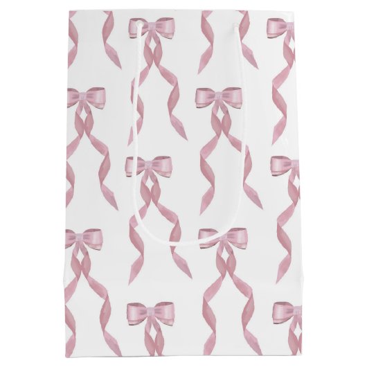 Extravagantes Farbrosa Muster Mittlere Geschenktüte (Rückseite)