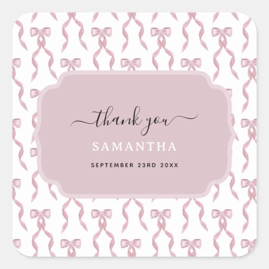 Extravagantes Farbrosa Muster Quadratischer Aufkleber (Vorderseite)