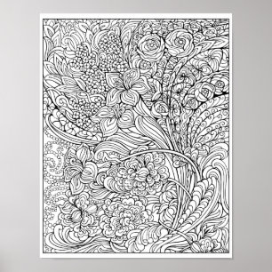 Extravagantes Farbton-mit Blumenplakat Poster