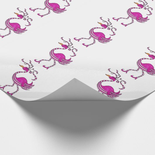 Extravagantes Flamingo-Verpackungs-Papier Geschenkpapier (Ecke)