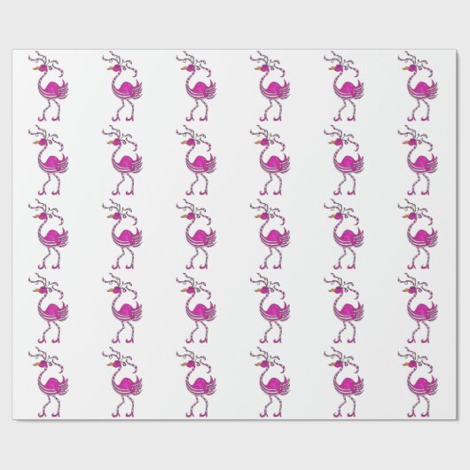 Extravagantes Flamingo-Verpackungs-Papier Geschenkpapier (Flach)