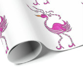 Extravagantes Flamingo-Verpackungs-Papier Geschenkpapier (Rolleneckpunkt)