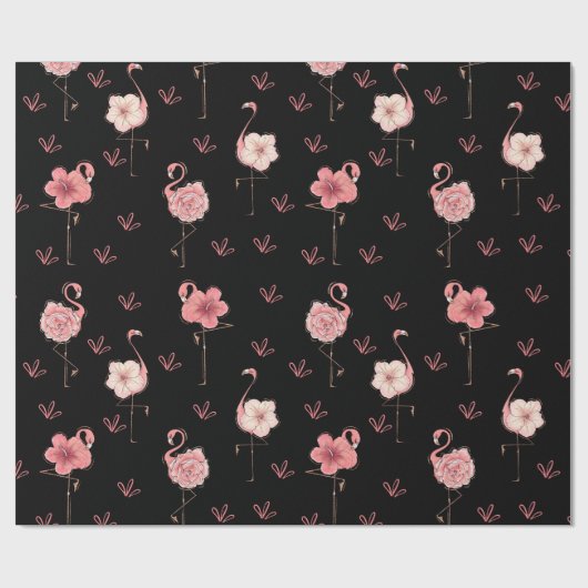 Extravagantes Flamingos Wrapping Paper Geschenkpapier (Flach)