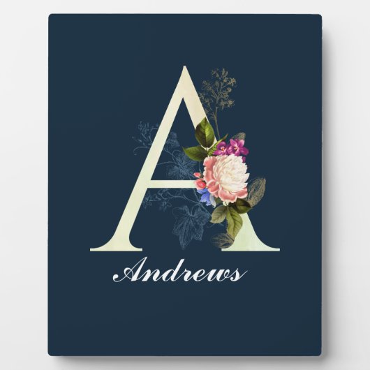 Extravagantes florales Monogramm A II Fotoplatte (Vorderseite)