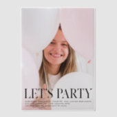 Extravagantes Foto Grad Einladung | Lasst uns Part (Vorderseite)