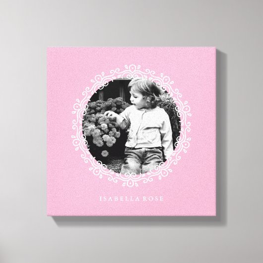 Extravagantes Foto mit rosa Dekorrahmen Leinwanddruck (Vorderseite)