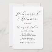 Extravagantes Foto Probe und Abendessen Einladung (Rückseite)