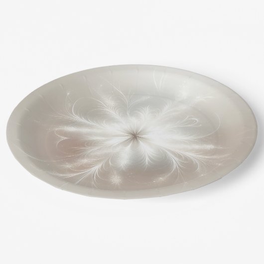 Extravagantes Fraktal Snowflake Pappteller (Schrägansicht)