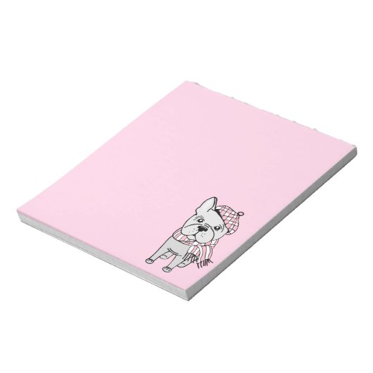 Extravagantes Französisches Bulldog Notepad Notizblock (Rotiert)
