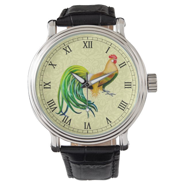 Extravagantes Geflügel Phoenix Rooster Watch Armbanduhr (Vorderseite)