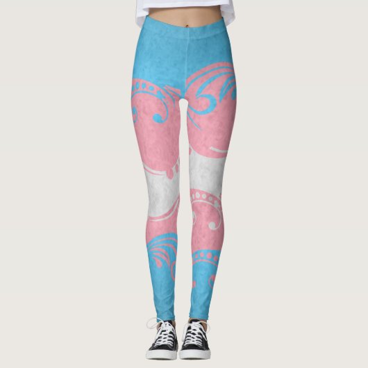 Extravagantes, geschwungene und wirbelnde Transgen Leggings (Vorderseite)