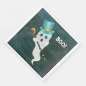 Extravagantes Ghost in Blue Top Hat mit Skull kann Serviette (Ecke)