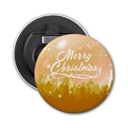 Extravagantes Gold Friedlich Snow Forest Frohe Wei Flaschenöffner (Vorderseite)