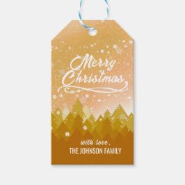 Extravagantes Gold Friedlich Snow Forest Frohe Wei Geschenkanhänger