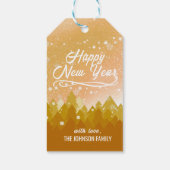 Extravagantes Gold Friedlich Snow Forest Frohe Wei Geschenkanhänger (Rückseite)