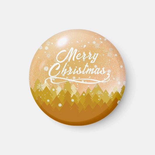 Extravagantes Gold Friedlich Snow Forest Frohe Wei Magnet (Vorne)