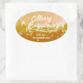 Extravagantes Gold Friedlich Snow Forest Frohe Wei Ovaler Aufkleber (Tasche)