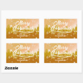 Extravagantes Gold Friedlich Snow Forest Frohe Wei Rechteckiger Aufkleber (Blatt)