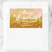 Extravagantes Gold Friedlich Snow Forest Frohe Wei Rechteckiger Aufkleber (Tasche)