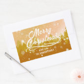 Extravagantes Gold Friedlich Snow Forest Frohe Wei Rechteckiger Aufkleber (Umschlag)