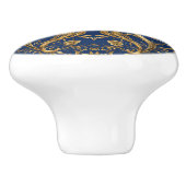Extravagantes Gold in Blau Keramikknauf (Seitenansicht)