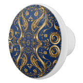 Extravagantes Gold in Blau Keramikknauf (Rechts)