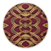 Extravagantes Gold in Ruby Keramikknauf (Vorderseite)