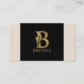 Extravagantes Gold Letter B Monogramm auf Schwarz  Visitenkarte (Vorderseite)