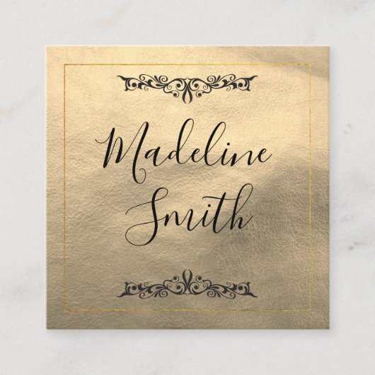 Extravagantes Gold Lux Quadratische Visitenkarte (Vorderseite)
