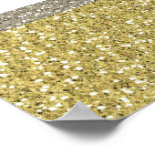 Extravagantes Gold Silver Glitzer Design Sitzplan Poster (Ecke)