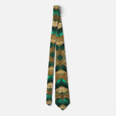 Extravagantes Gold und Emerald Necktie Krawatte (Rückseite)