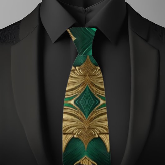 Extravagantes Gold und Emerald Necktie Krawatte