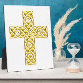 Extravagantes Goldenes Kreuz Fotoplatte (Seite)