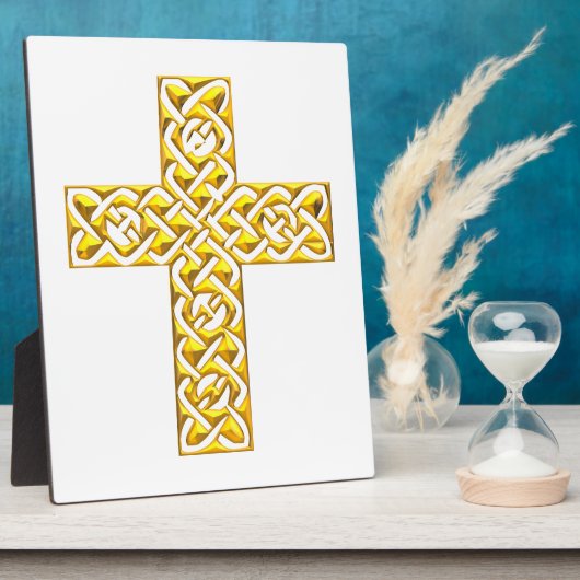 Extravagantes Goldenes Kreuz Fotoplatte (Seite)