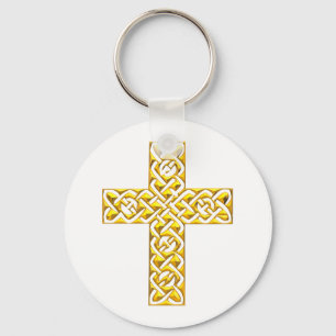 Extravagantes Goldenes Kreuz Schlüsselanhänger