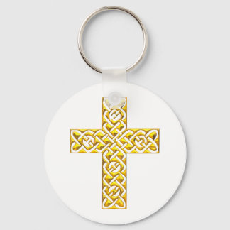 Extravagantes Goldenes Kreuz Schlüsselanhänger