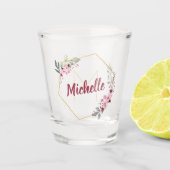 Extravagantes Goldkreuz-Blossom mit Monogramm und Schnapsglas (Vorderseite)