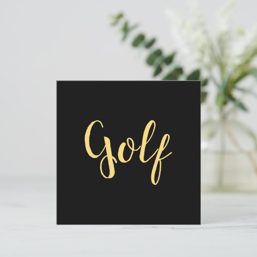 Extravagantes GOLF-Skript auf fett moderner Elegan Ankündigung (Stehend Vorderseite)