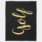 Extravagantes GOLF-Skript auf fett moderner Elegan Fleecedecke (Vorderseite)