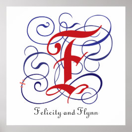 Extravagantes Gothic Caps Letter F, 300dpi PNG Pos Poster