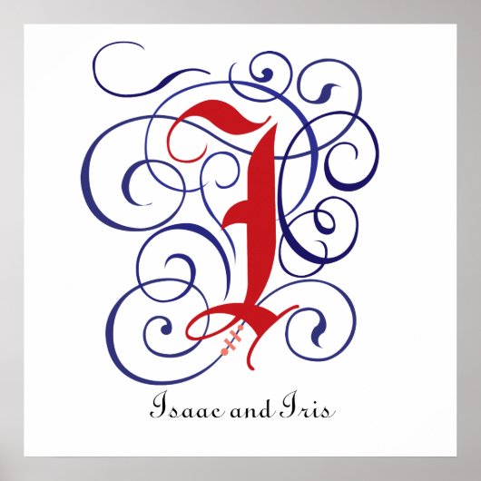 Extravagantes Gothic Caps Letter I, 300dpi PNG Pos Poster (Vorne)